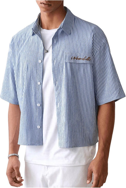 Men's Striped Button Down top