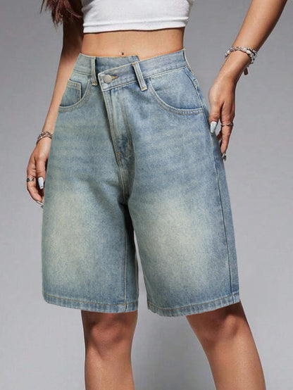 Women Baggy Jeans Jorts Outfits Mid-Low Waisted Denim