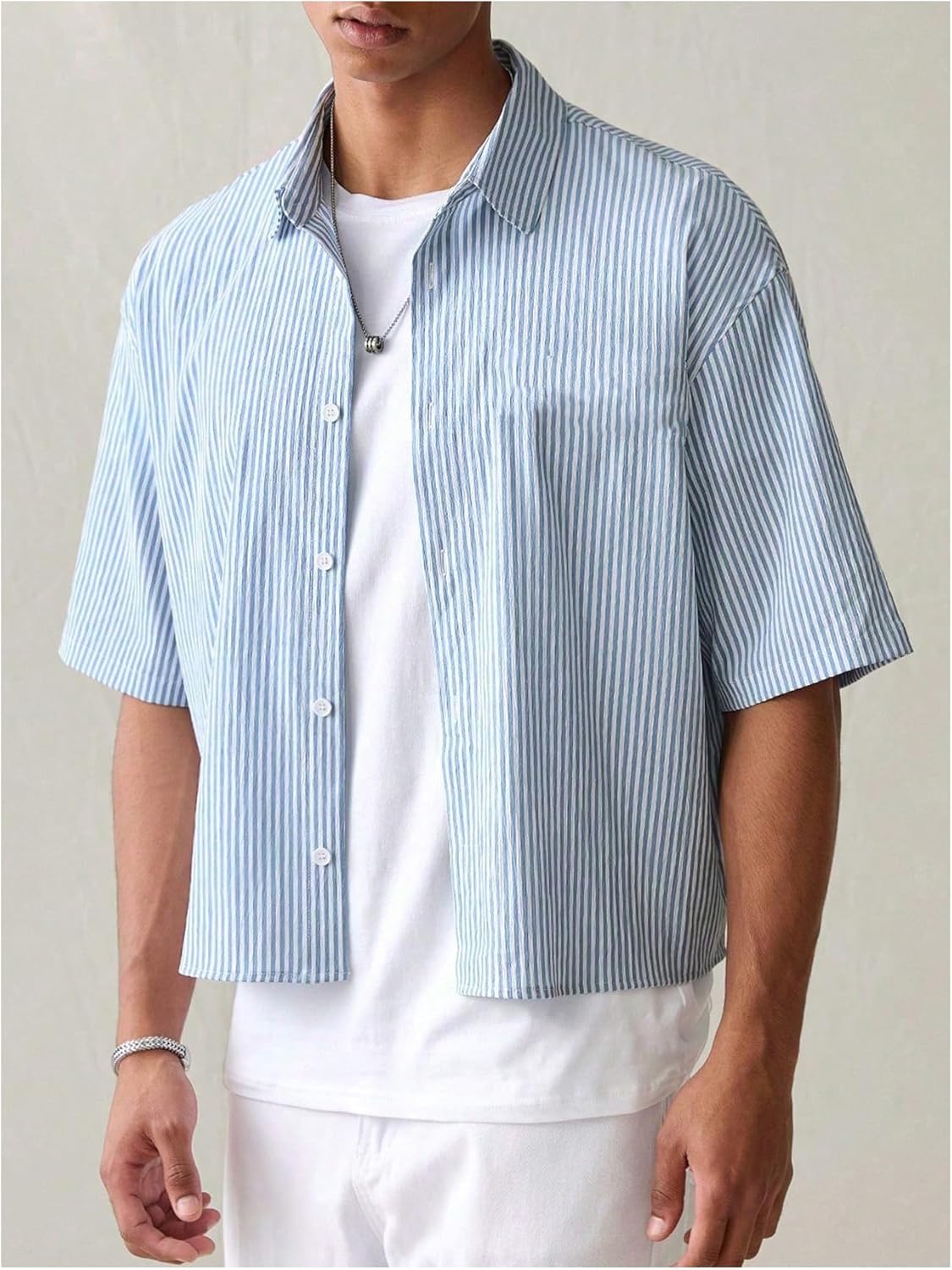 Men's Striped Button Down top