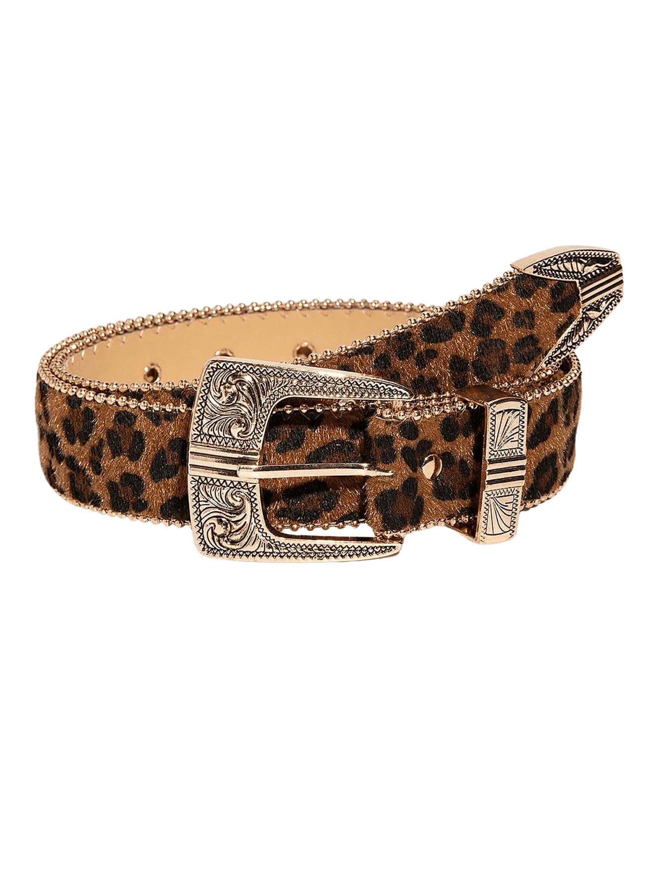 Leopard Print Belts for Women Faux Leather Y2K Belts