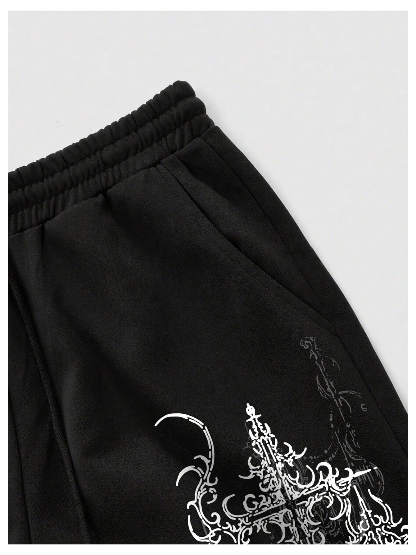 Men's Graphic Cross Print Flare Sweatpants Y2k Casual Pants