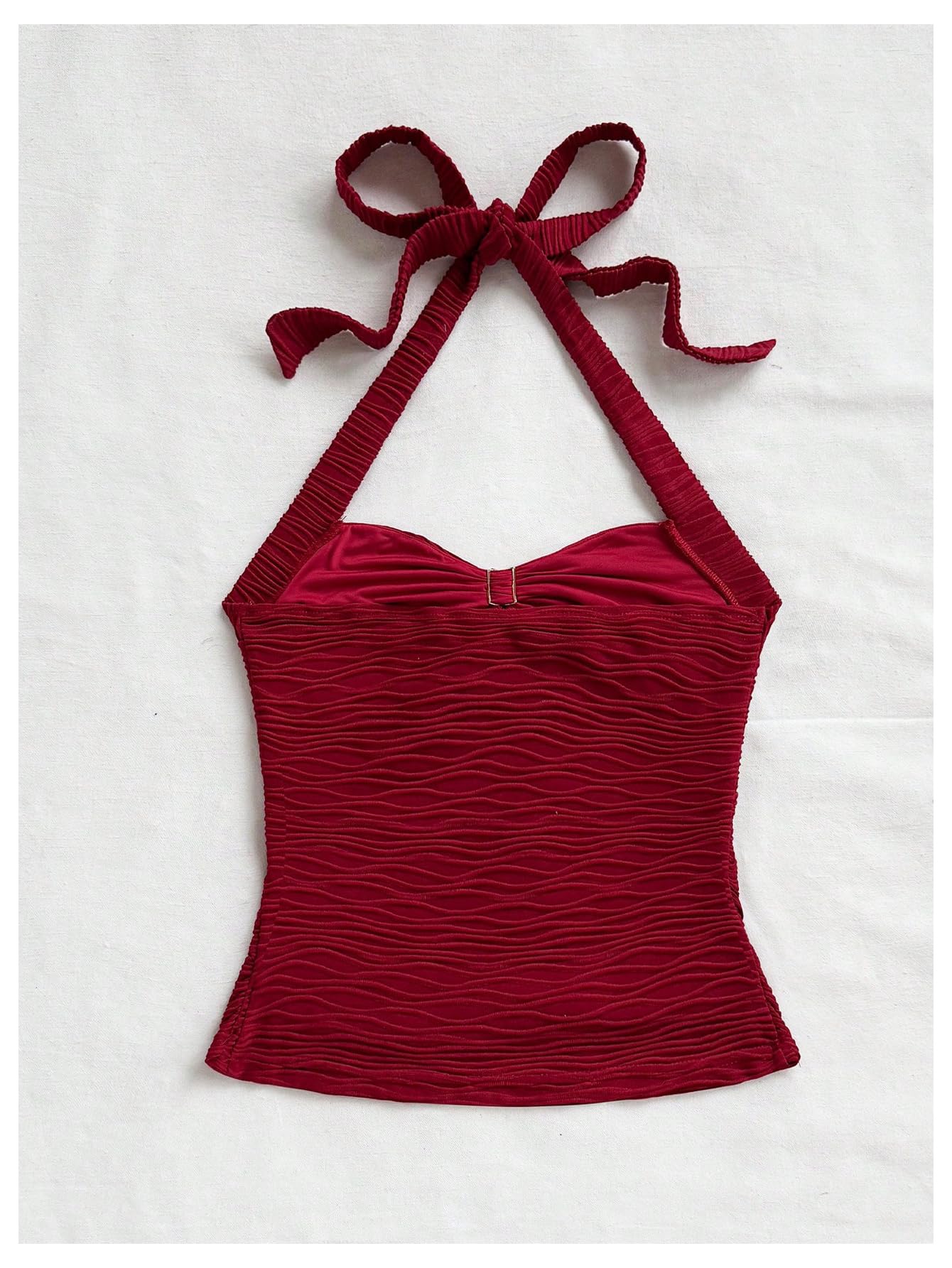 Women's V Neck Halter Tops Open Back