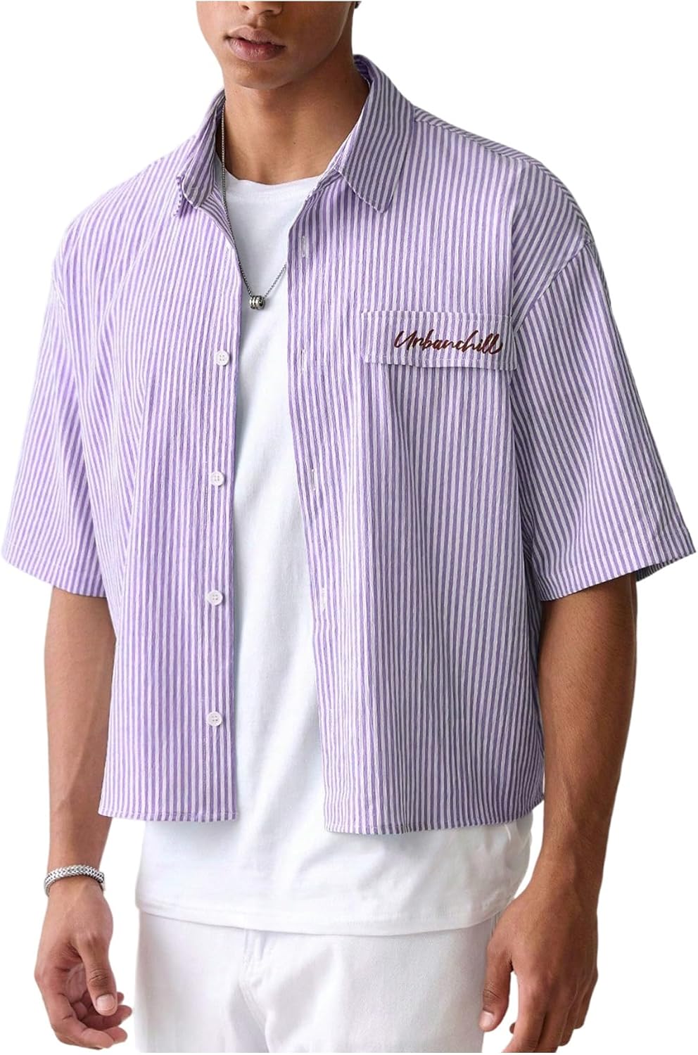 Men's Striped Button Down top