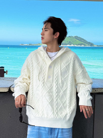 Mens Oversized Sweater Unisex Long Sleeve Cable Knit Sweaters