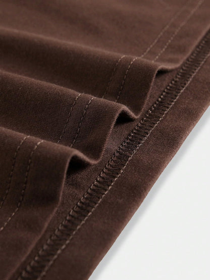 SOLY HUX Men's Letter Print Graphic T Shirt Short Sleeve Round Neck Summer Tee Tops