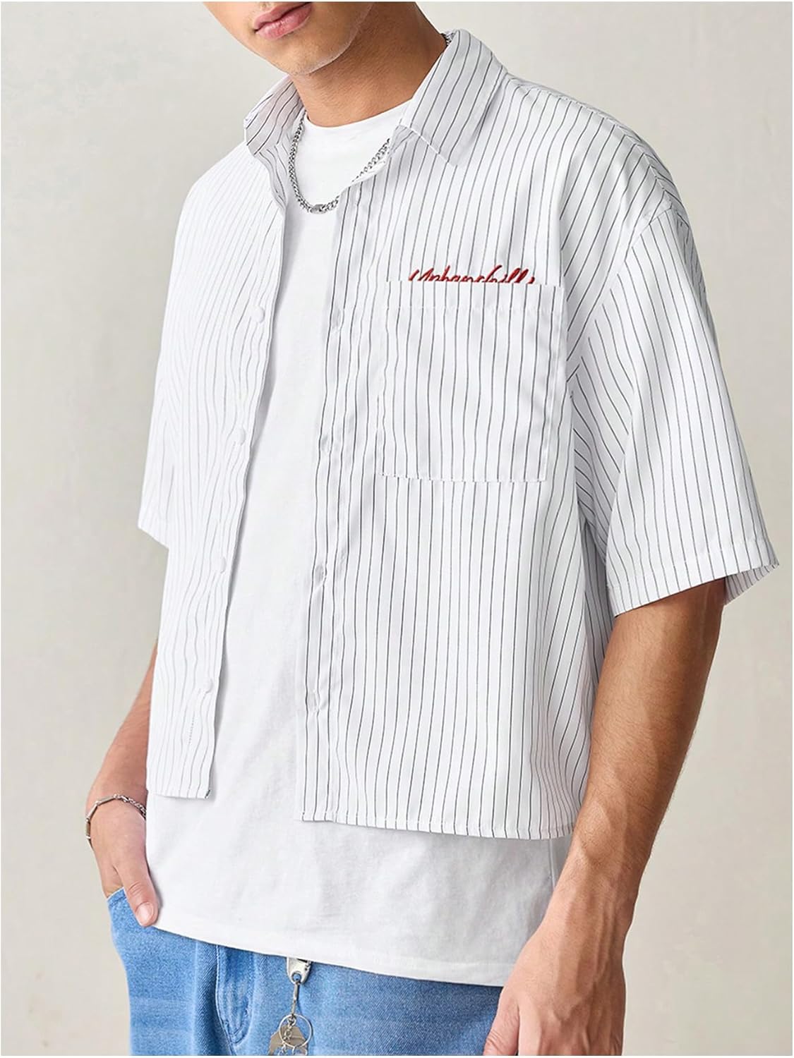 Men's Striped Button Down top