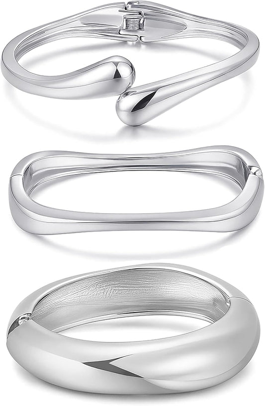 Chunky Gold Bangle Bracelets for Women