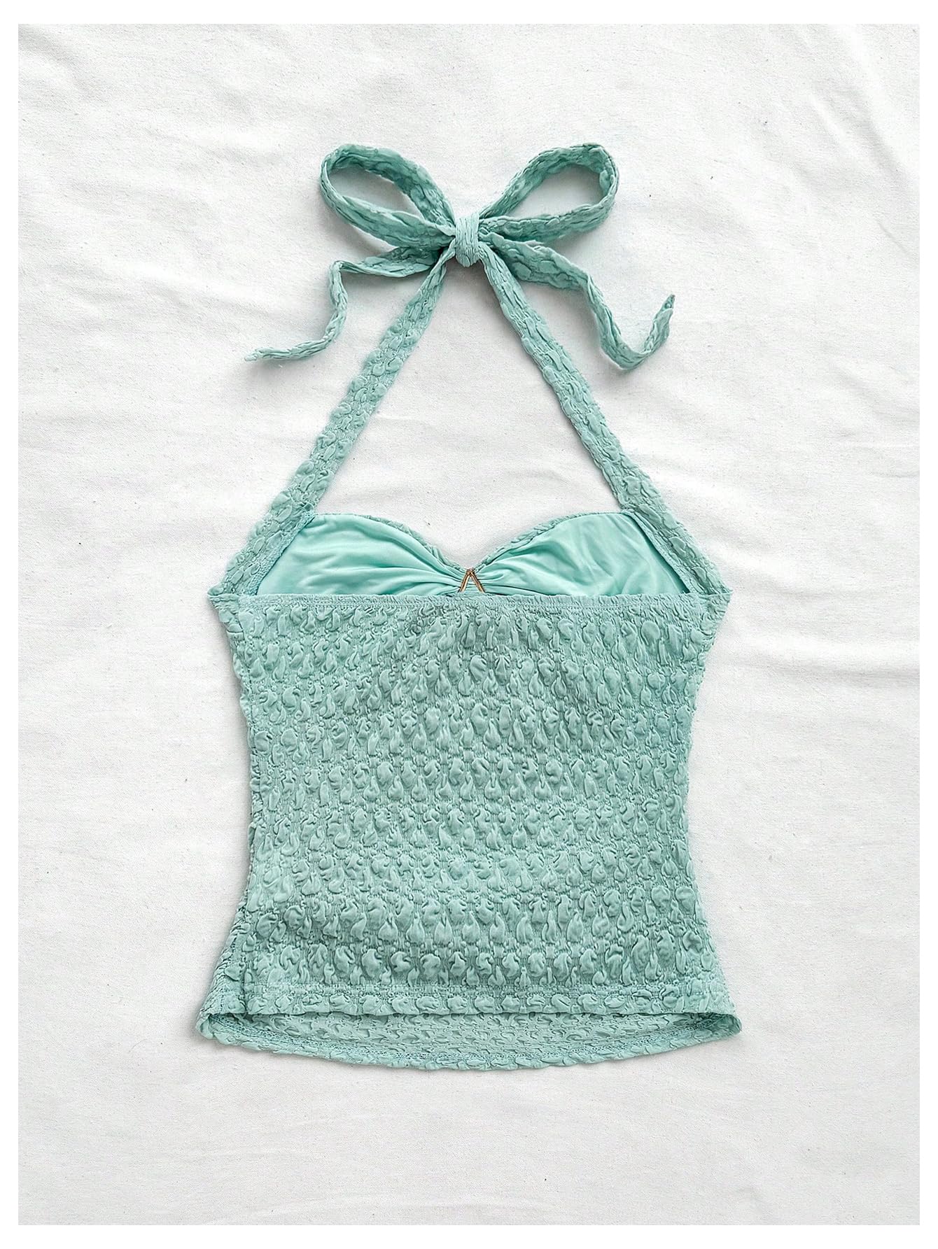 Women's V Neck Halter Tops Open Back