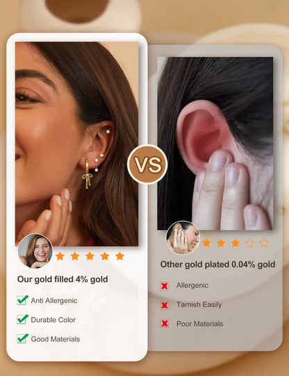 Small Hoop Stud Earrings Stacks for Women