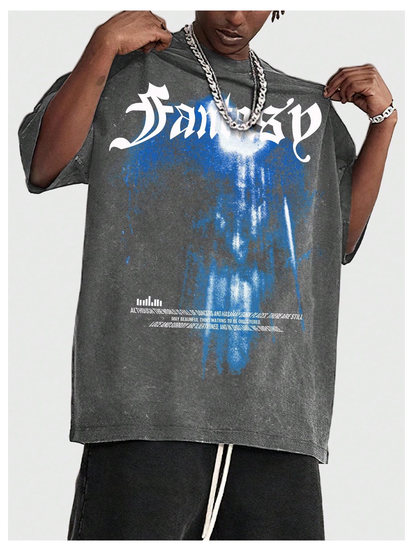 SOLY HUX Men's Letter Print Graphic T Shirt Short Sleeve Round Neck Summer Tee Tops