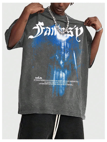 SOLY HUX Men's Letter Print Graphic T Shirt Short Sleeve Round Neck Summer Tee Tops