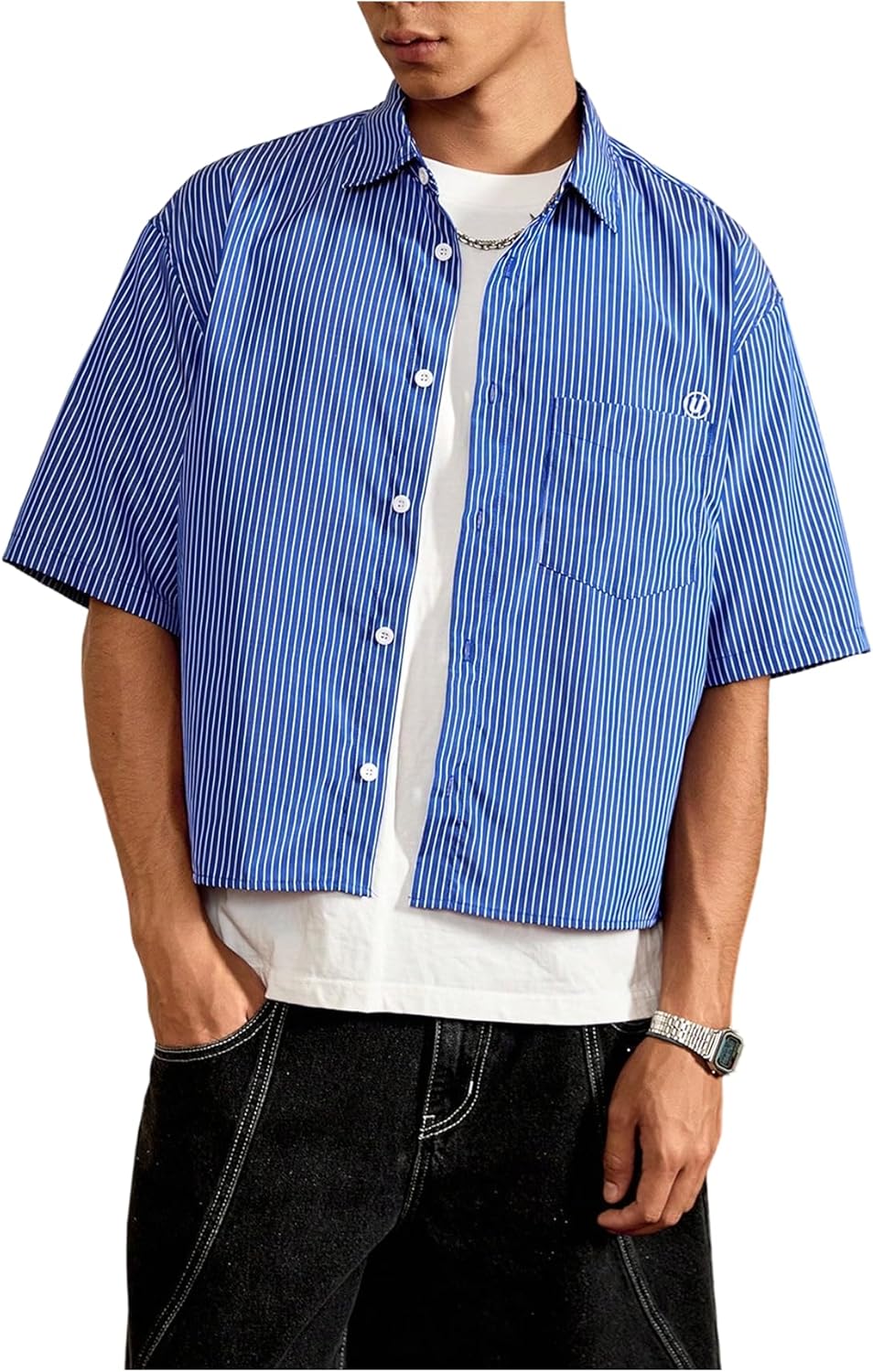 Men's Striped Button Down top