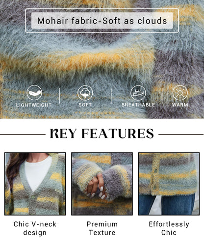 Women's Y2K V Neck Button Down Cardigan Sweater