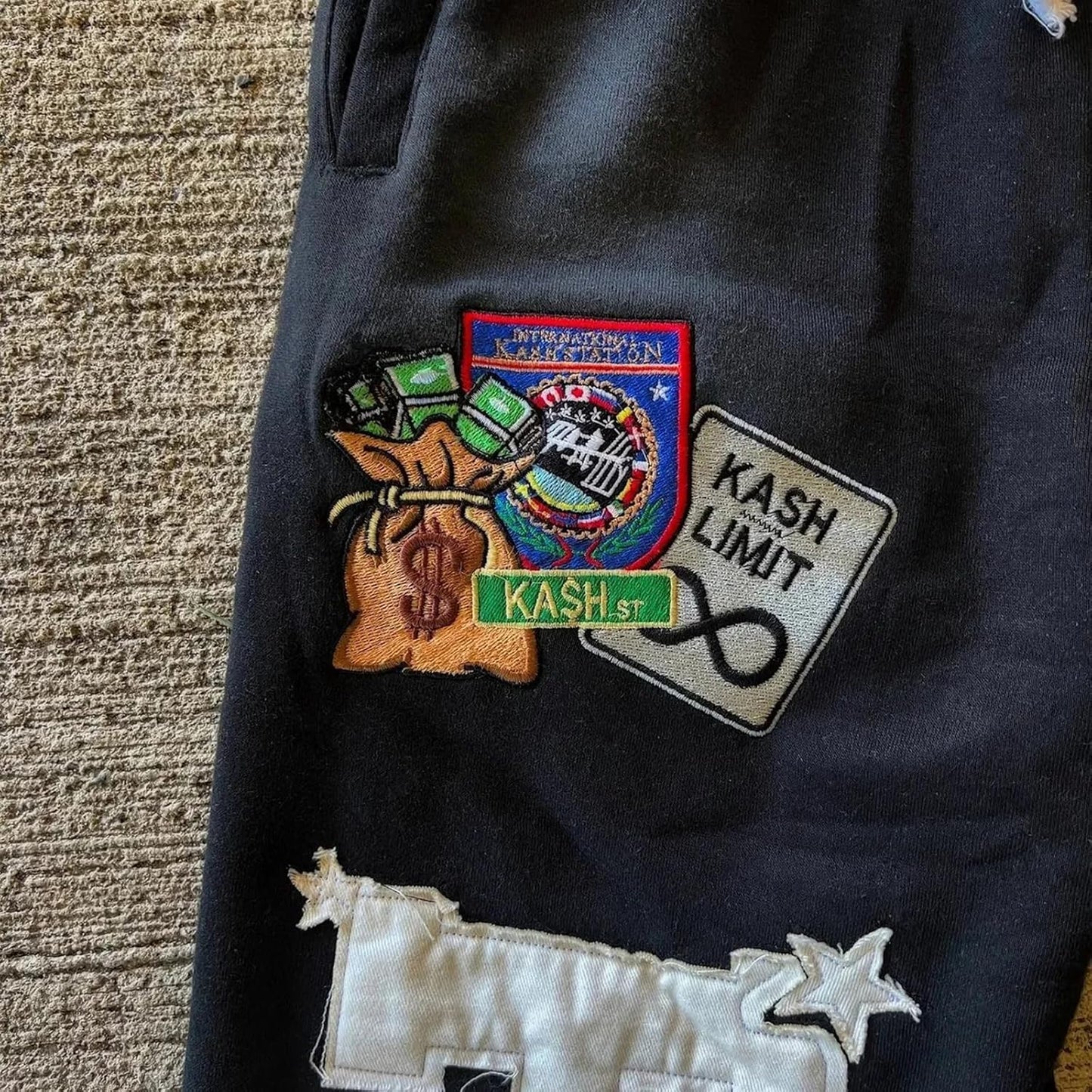 Double Waisted Sweatpants Men Graphic Embroider Y2k Sweatpants