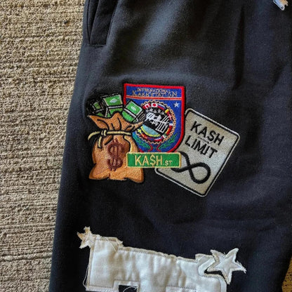 Double Waisted Sweatpants Men Graphic Embroider Y2k Sweatpants