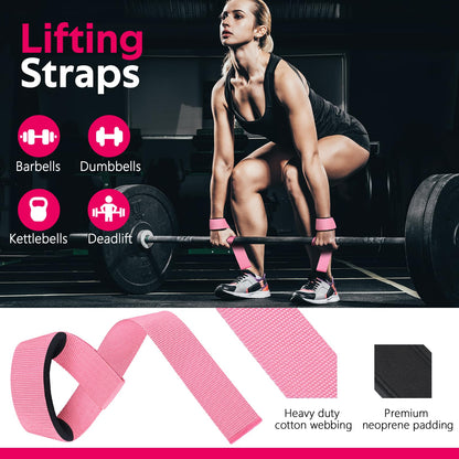 WALITO 7Pcs Barbell Pad Set for Hip Thrust - Squat Pad,Gym Accessories for Women with Bar Bad,Bench Press, with Gym Ankle Straps,Resistance Bands for Working Out,Lifting Strap,Carry Bag