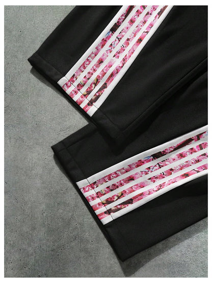 Men's Baggy Sweatpants Y2k Striped Side Wide Leg Pants Streetwear