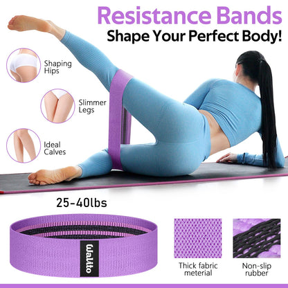 WALITO 7Pcs Barbell Pad Set for Hip Thrust - Squat Pad,Gym Accessories for Women with Bar Bad,Bench Press, with Gym Ankle Straps,Resistance Bands for Working Out,Lifting Strap,Carry Bag