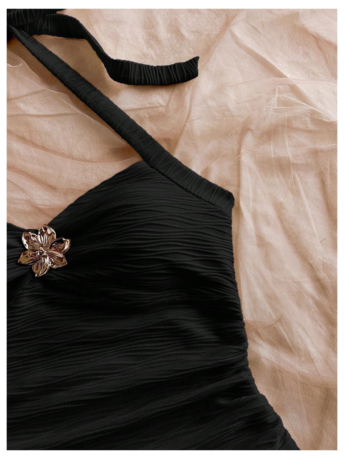 Women's V Neck Halter Tops Open Back