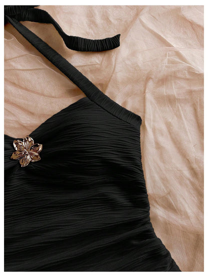 Women's V Neck Halter Tops Open Back