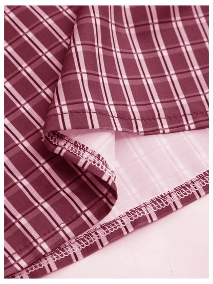 Men's Gingham Cropped Button Down Shirts