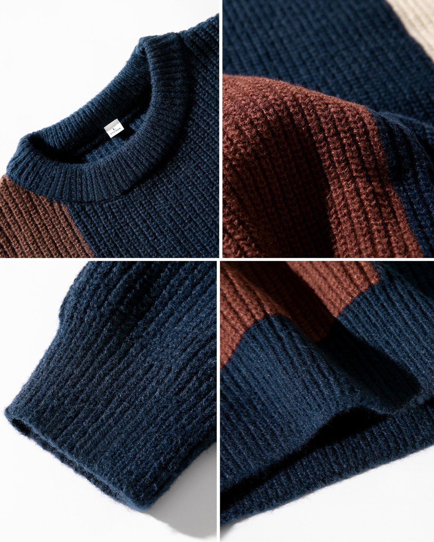 Mens Oversized Sweater Unisex Long Sleeve Cable Knit Sweaters