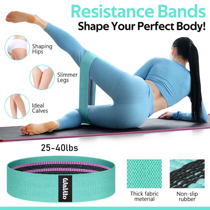 WALITO 7Pcs Barbell Pad Set for Hip Thrust - Squat Pad,Gym Accessories for Women with Bar Bad,Bench Press, with Gym Ankle Straps,Resistance Bands for Working Out,Lifting Strap,Carry Bag