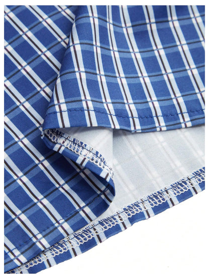 Men's Gingham Cropped Button Down Shirts