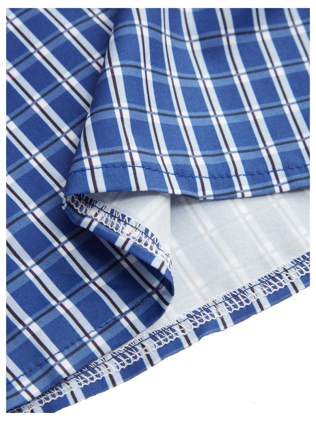 Men's Gingham Cropped Button Down Shirts