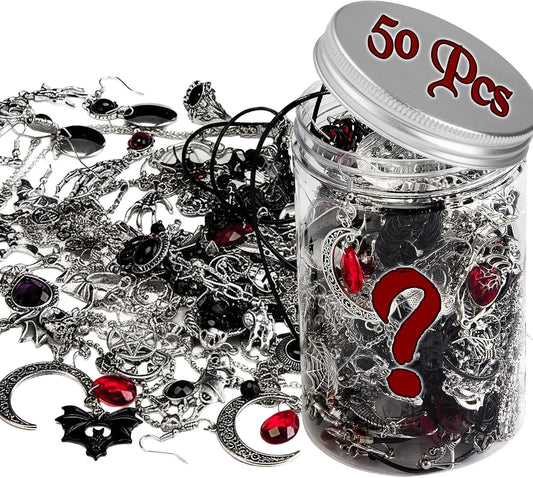 Gothic Jewelry Jar, 50pcs Gothic Jewelry Set
