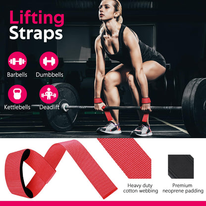 WALITO 7Pcs Barbell Pad Set for Hip Thrust - Squat Pad,Gym Accessories for Women with Bar Bad,Bench Press, with Gym Ankle Straps,Resistance Bands for Working Out,Lifting Strap,Carry Bag
