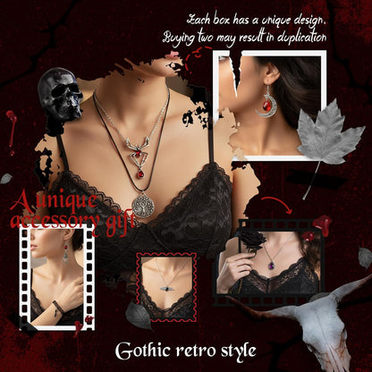 Gothic Jewelry Jar, 50pcs Gothic Jewelry Set