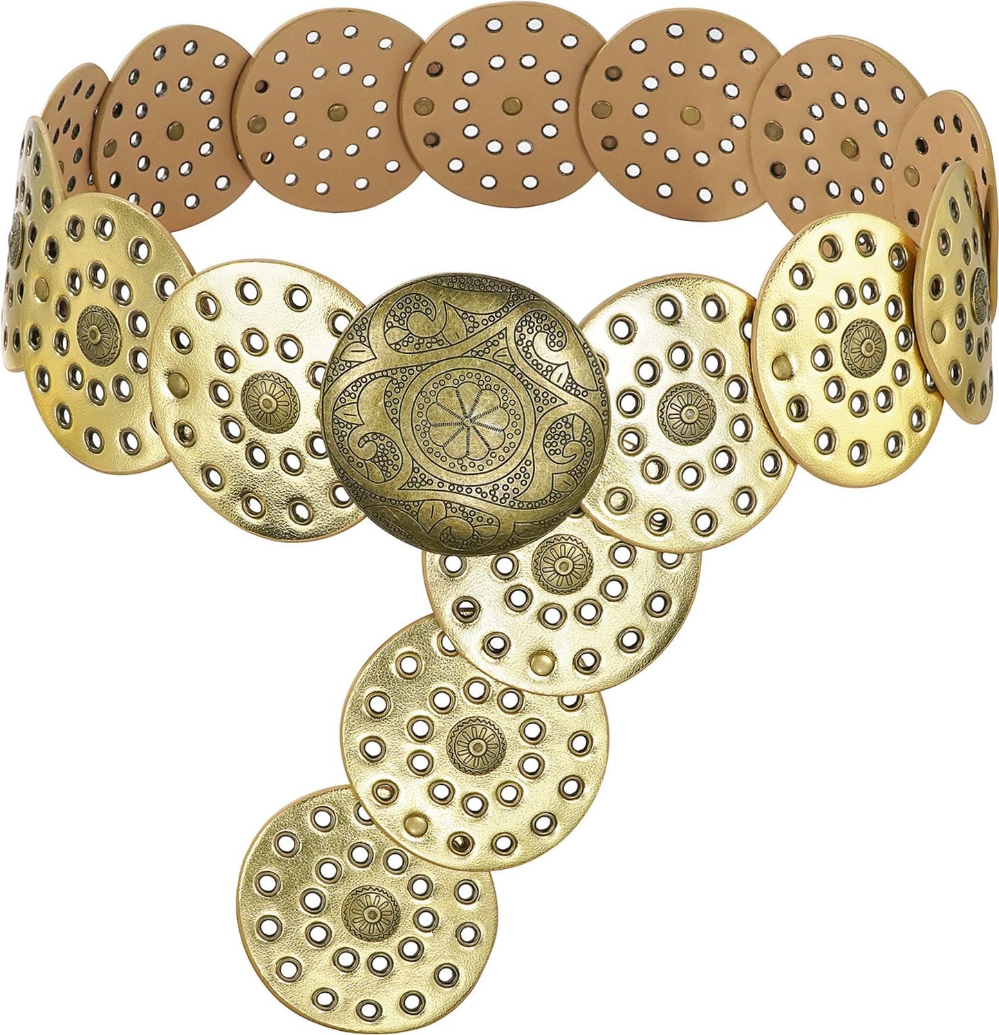 Wide Disc Vintage Chunky Waist Belt