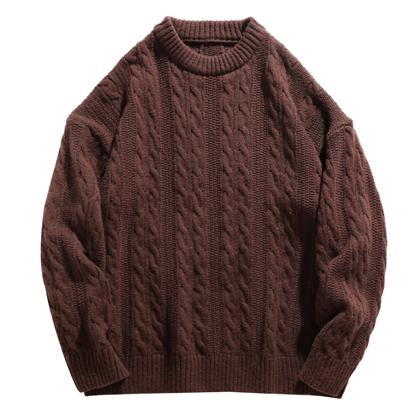 Mens Oversized Sweater Unisex Long Sleeve Cable Knit Sweaters