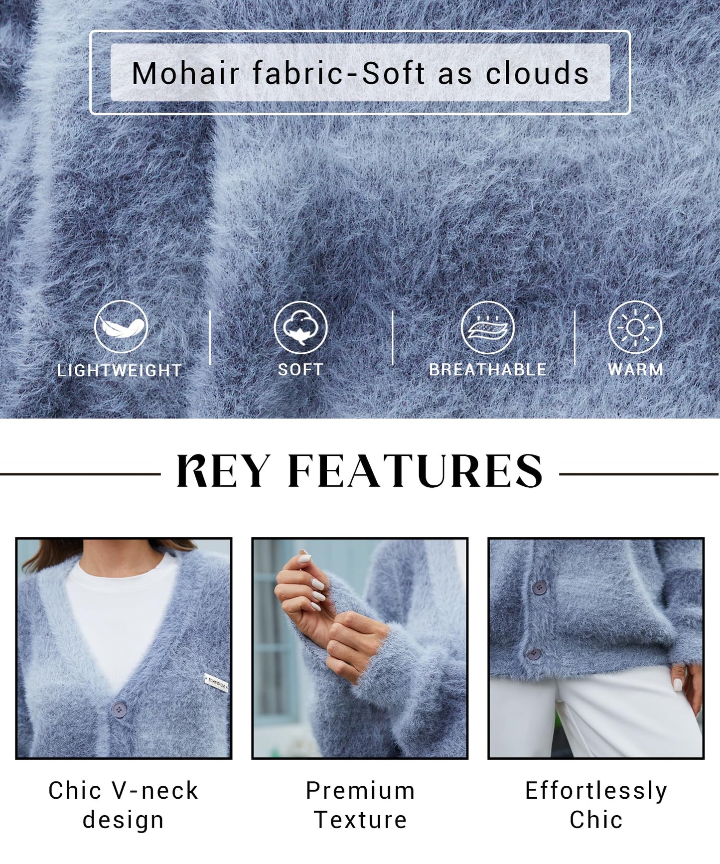 Women's Y2K V Neck Button Down Cardigan Sweater