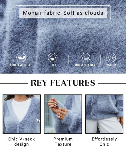 Women's Y2K V Neck Button Down Cardigan Sweater