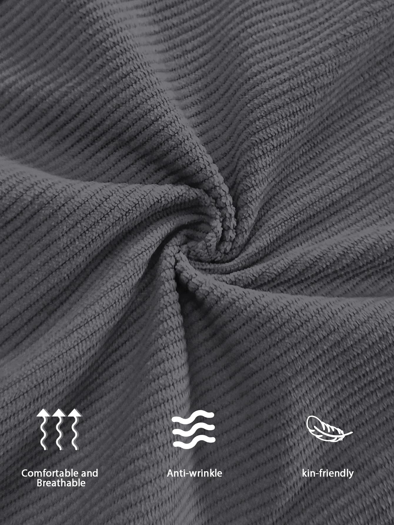 Mens Corduroy Casual Pants Fashion Loose Fit Wide Leg Pants Straight Sweatpants Elastic Waist Drawstring