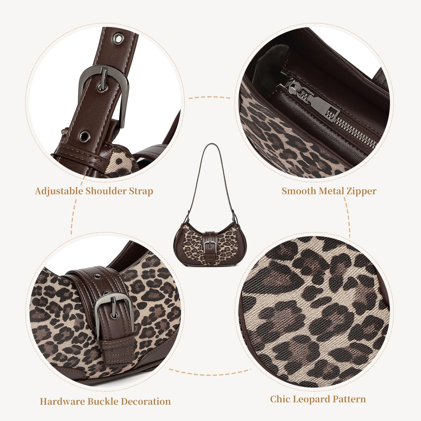 Y2k purse Shoulder Bag for Women Small Crescent Purses and Handbags