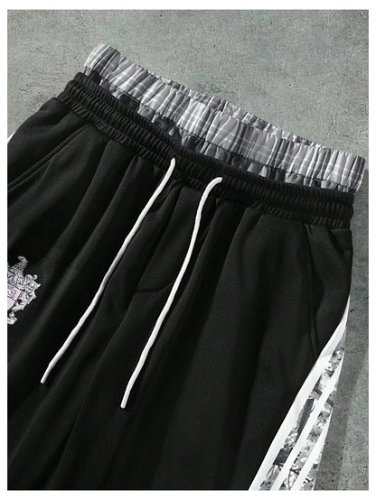Men's Baggy Sweatpants Y2k Striped Side Wide Leg Pants Streetwear