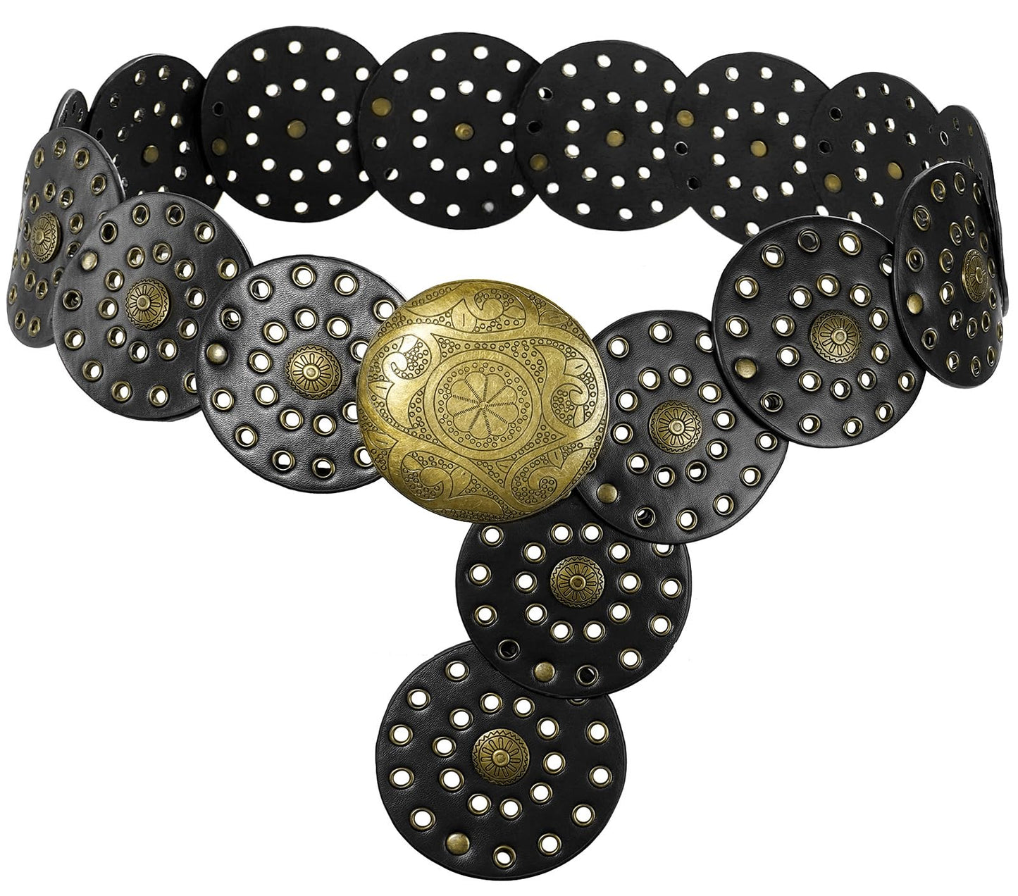 Wide Disc Vintage Chunky Waist Belt