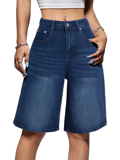 Women Baggy Jeans Jorts Outfits Mid-Low Waisted Denim