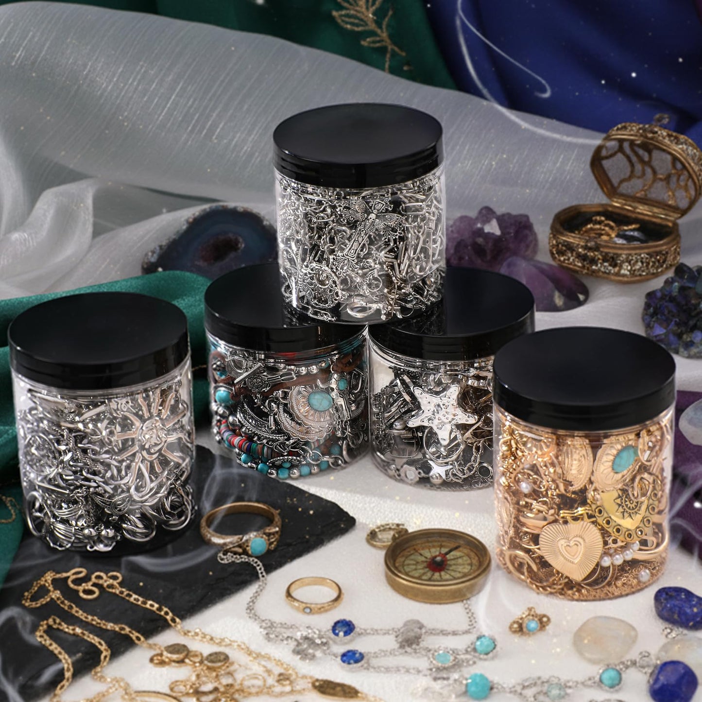 Mystery Jewelry Jar for Women - Surprise Jewelry Box Vintage Gift Set Multi Style