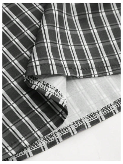 Men's Gingham Cropped Button Down Shirts