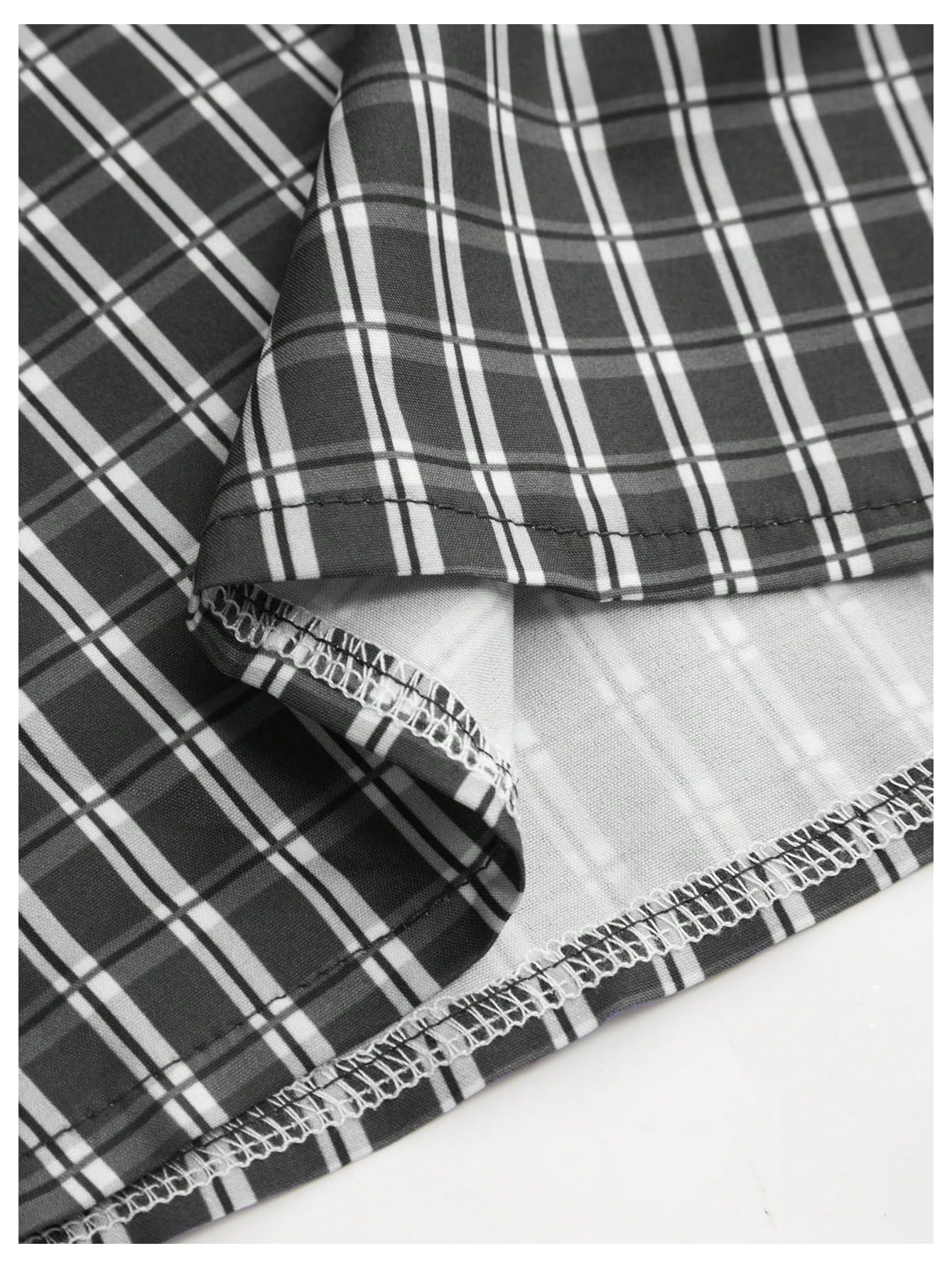 Men's Gingham Cropped Button Down Shirts