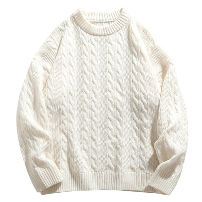 Mens Oversized Sweater Unisex Long Sleeve Cable Knit Sweaters