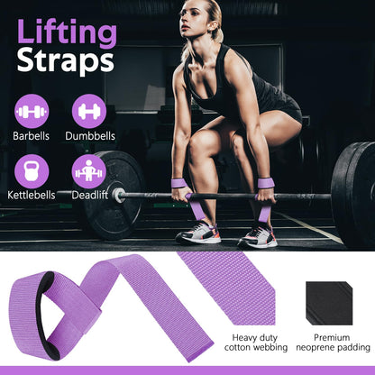 WALITO 7Pcs Barbell Pad Set for Hip Thrust - Squat Pad,Gym Accessories for Women with Bar Bad,Bench Press, with Gym Ankle Straps,Resistance Bands for Working Out,Lifting Strap,Carry Bag