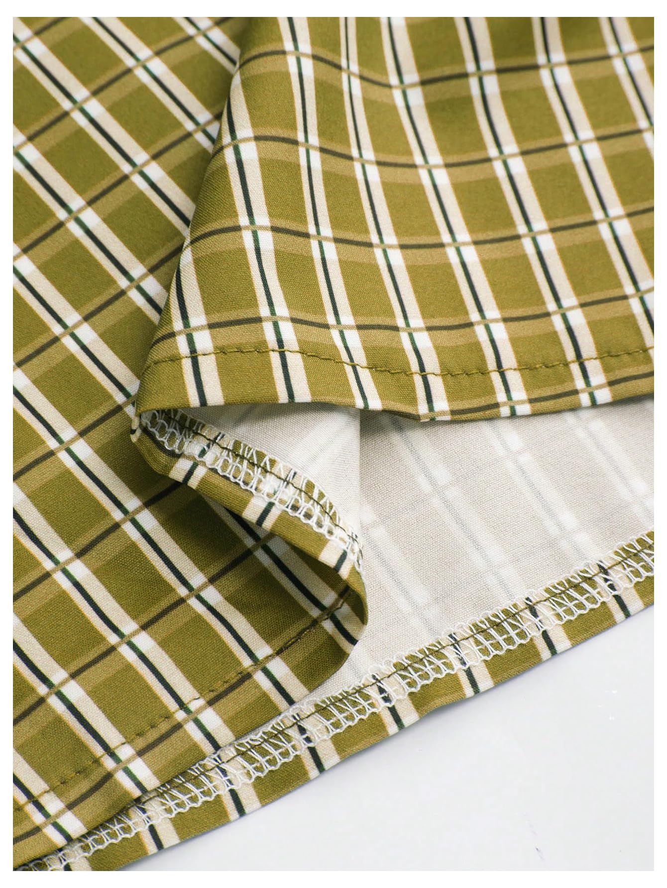 Men's Gingham Cropped Button Down Shirts