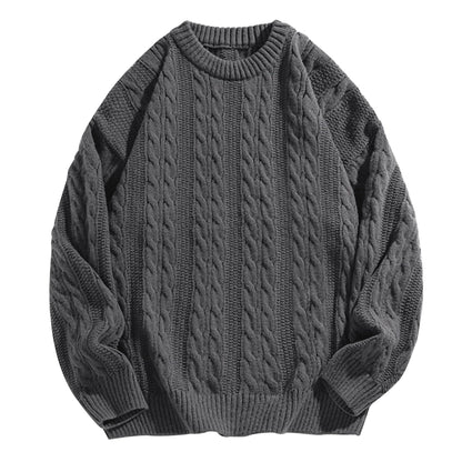 Mens Oversized Sweater Unisex Long Sleeve Cable Knit Sweaters