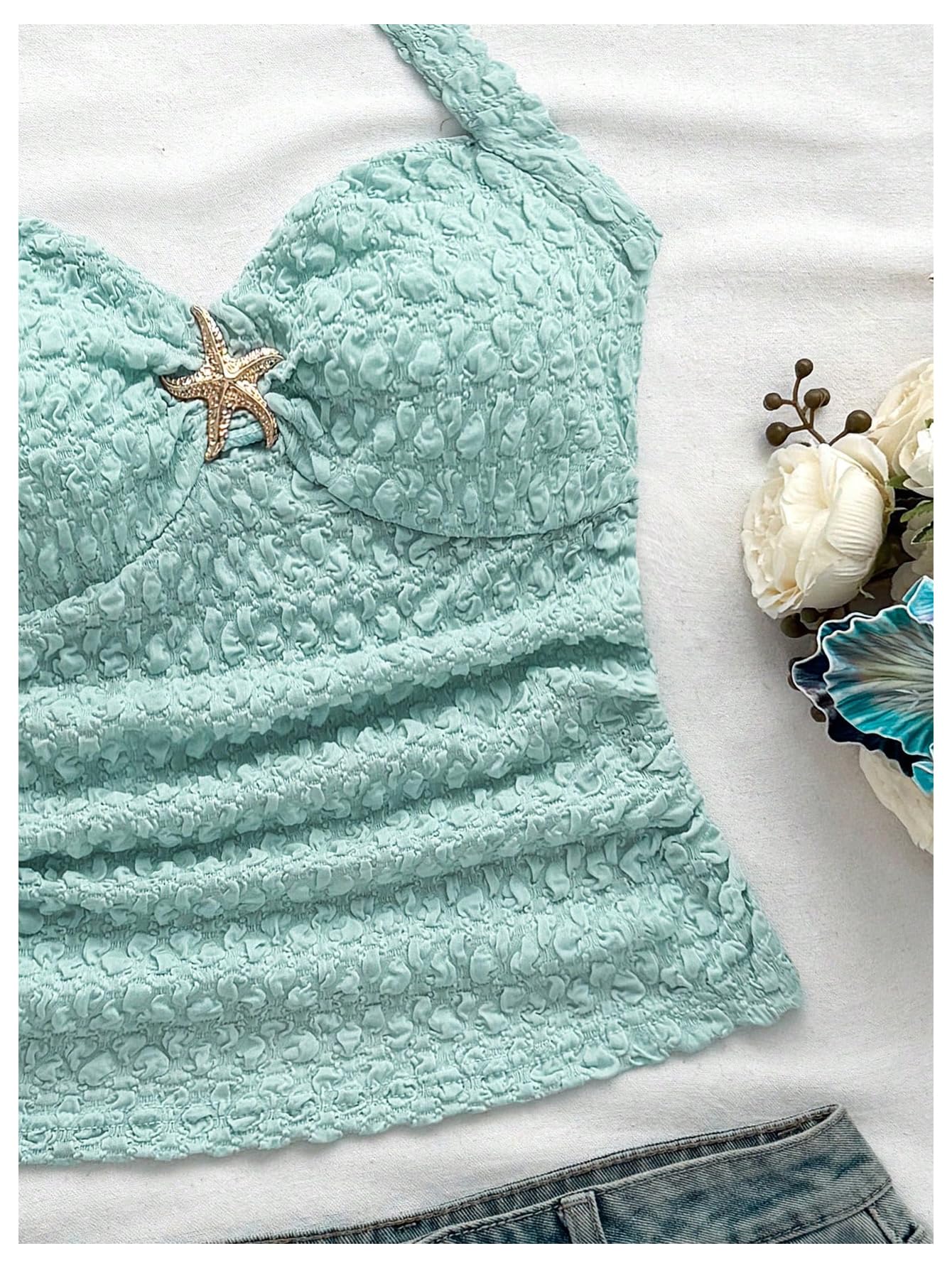 Women's V Neck Halter Tops Open Back