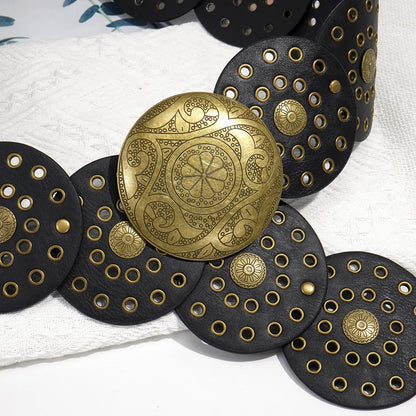 Wide Disc Vintage Chunky Waist Belt